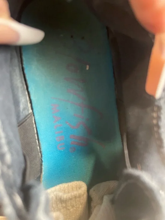 Frayed Black Slip-On Women's Sneakers with White Sole - Picture 6 of 6